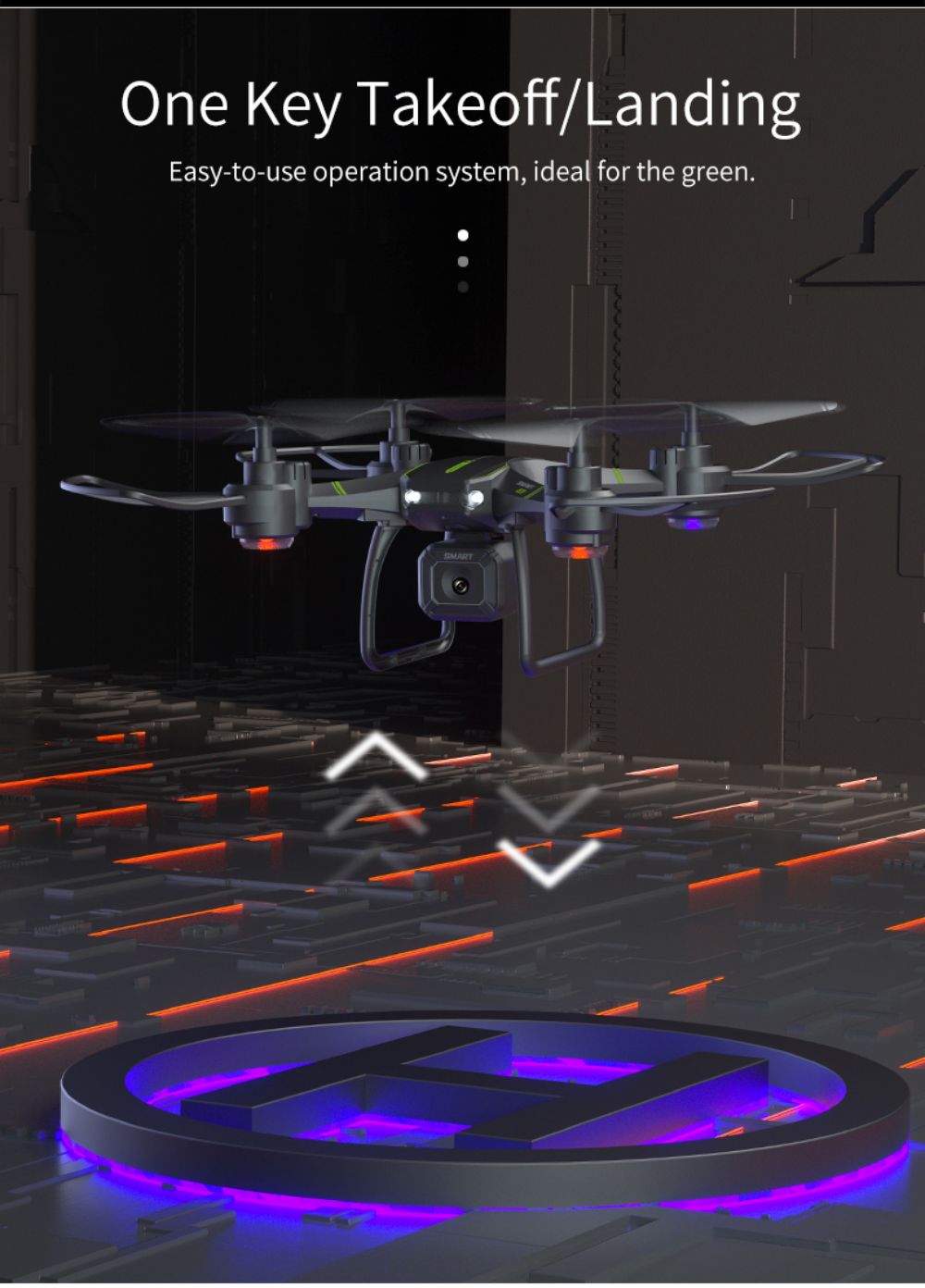 JJRC H105 2.4G RC Drone Airborne Gyro Rotation Quadcopter RTF 3 Advanced Training Mode for Beginner - Blue 1 Battery