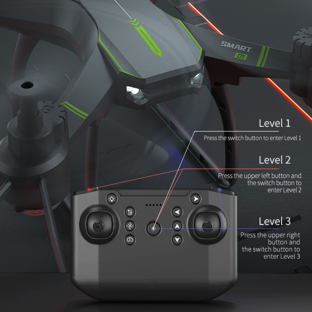 JJRC H105 2.4G RC Drone with Camera Airborne Gyro Rotation Quadcopter RTF 3 Advanced Training Mode for Beginner - Blue 3 Batteries