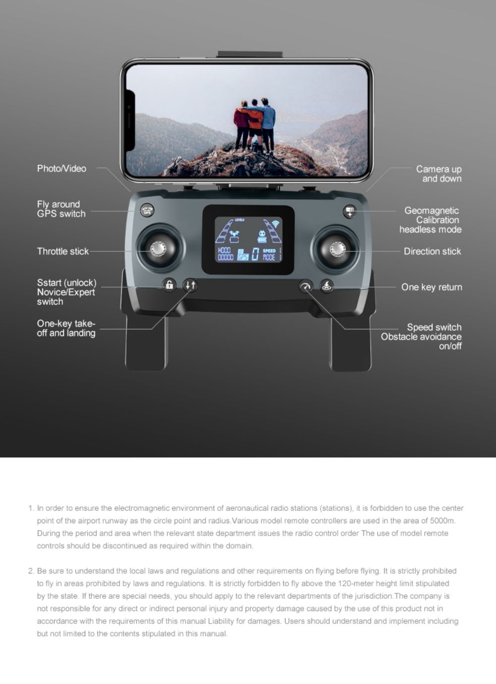 JJRC X22 GPS 5G WiFi FPV RC Drone 1080P HD Camera Obstacle Avoidance 3-Axis Gimbal Black & Orange 1 Battery