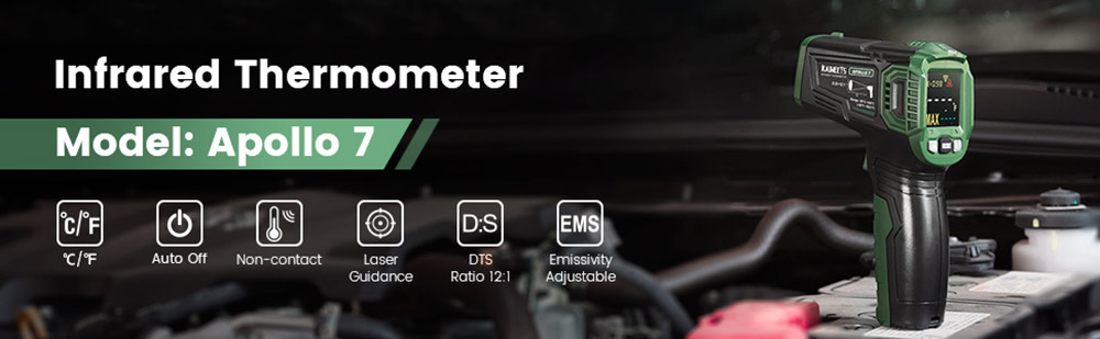 KAIWEETS Apollo 7 Digital Infrared Thermometer (NOT for Humans), High Accuracy Non-Contact Temperature Gun