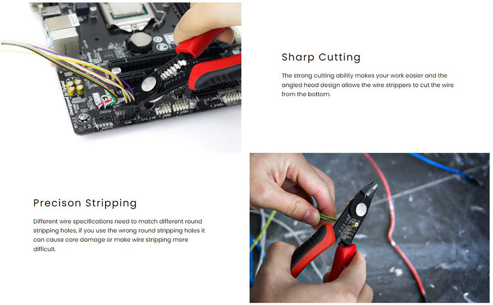 KAIWEETS KWS-102 2 in 1 Wire Cutters, 6-inch Flush Pliers Wire Stripping Cable Tool with TPR Handle