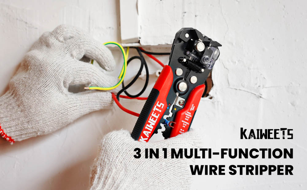 KAIWEETS KWS-103 Multifunkčné automatické odizolovače drôtov, strihanie drôtov, nástroj na lisovanie svoriek s rukoväťou z TPR