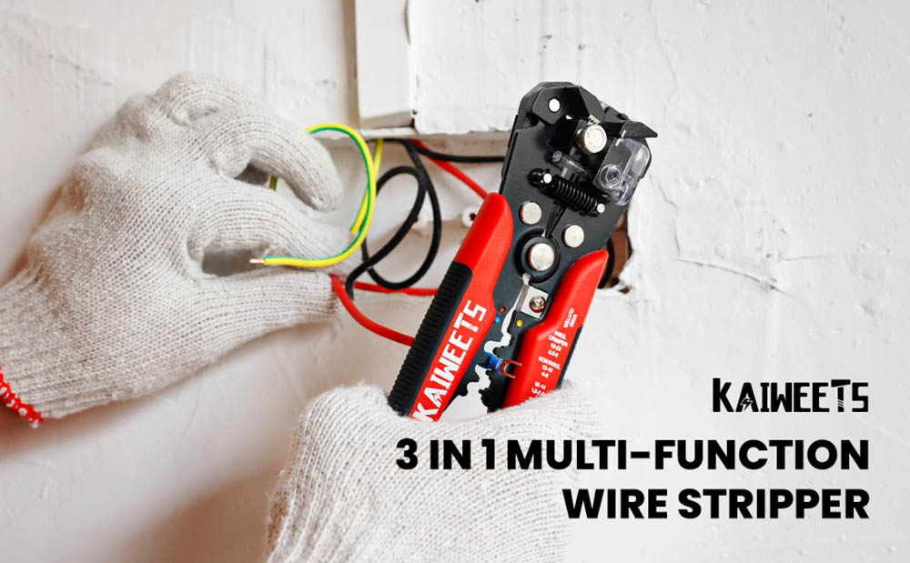 KAIWEETS KWS-103 Multifunctional Automatic Wire Stripper, Wire Cutting, Terminals Crimping Tool with TPR Handle