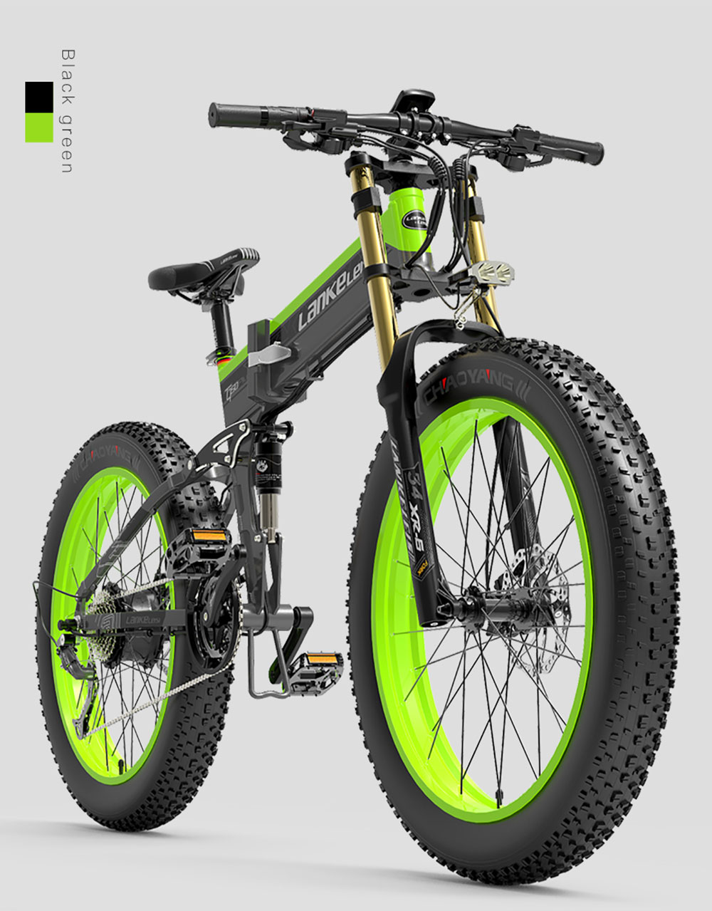 LANKELEISI T750 Plus Big Fork Electric Bike 48V 1000W Motor 14.5Ah Battery 26*4.0'' Fat Tire - Yellow