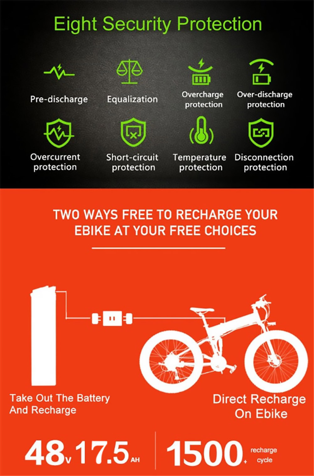 LANKELEISI T750 Plus Big Fork Electric Bike 48V 1000W Motor 17.5Ah Battery 26*4.0'' Fat Tire - Blue