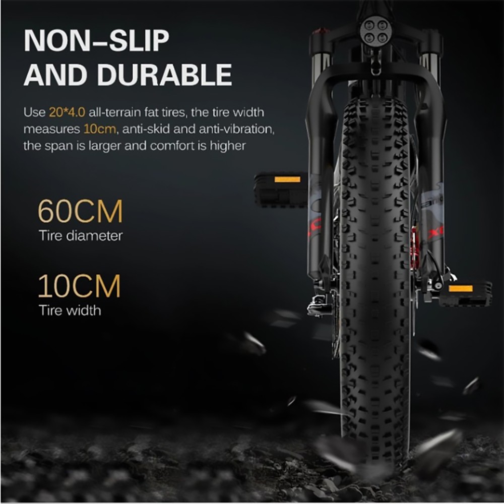 LANKELEISI X3000 Plus Folding Electric Mountain Bike 48V 1000W Motor 17.5Ah Battery - Grey