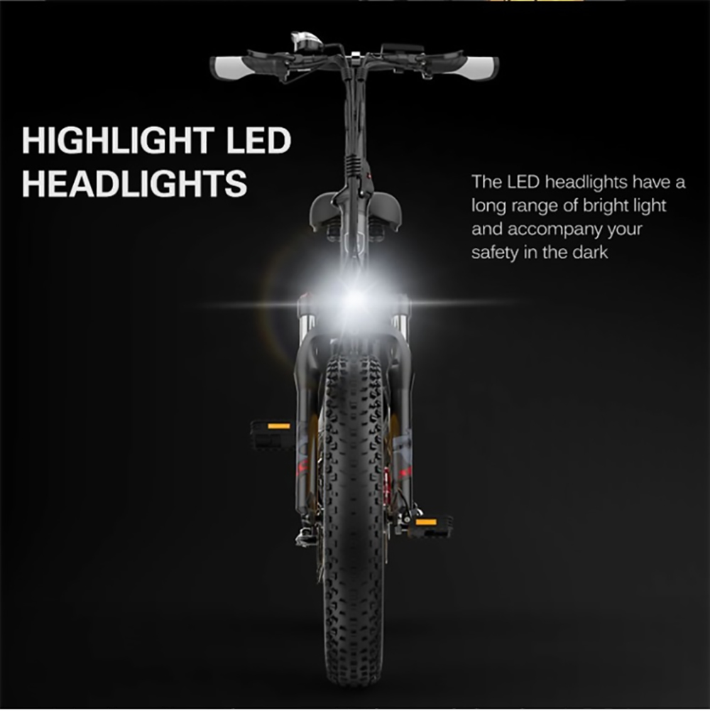 LANKELEISI X3000 Plus Folding Electric Mountain Bike 48V 1000W Motor 17.5Ah Battery - Grey