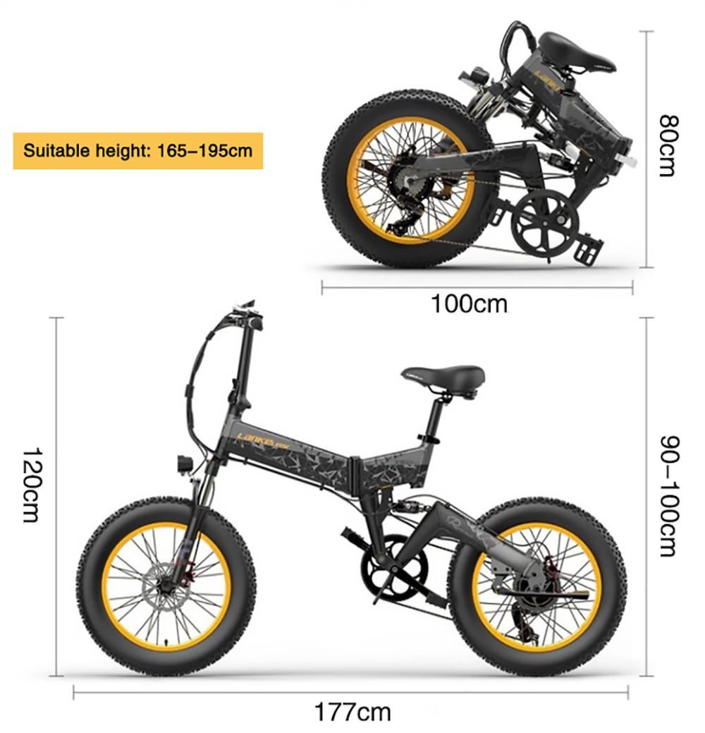 LANKELEISI X3000 Plus Folding Electric Mountain Bike Grey