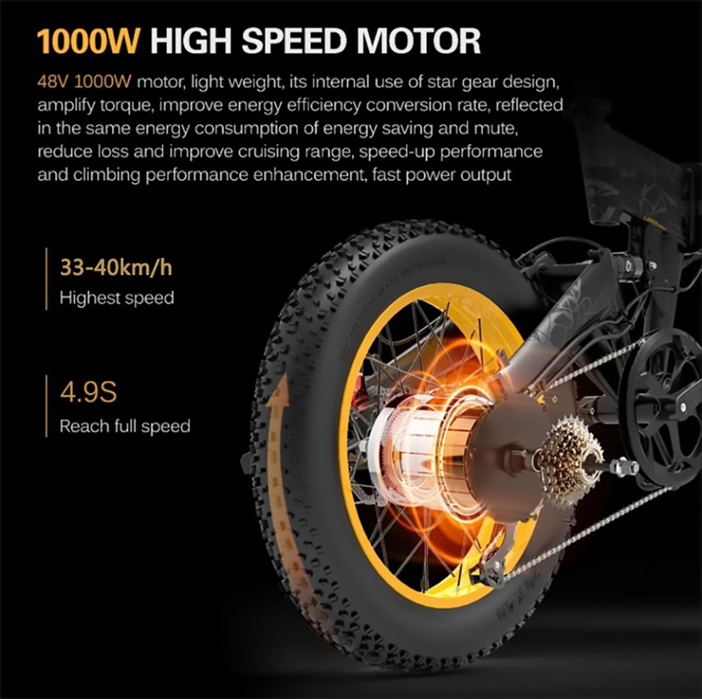 LANKELEISI X3000 Plus Folding Electric Mountain Bike 48V 1000W Motor 17.5Ah Battery - Grey