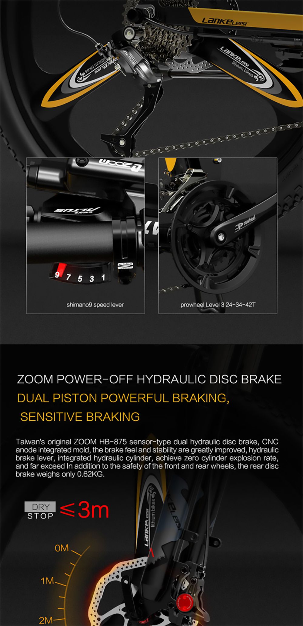 LANKELEISI XT750 Sports Version Electric Bike 500W Motor 14.5Ah Battery 26*1.95'' Pneumatika Kenda - biela
