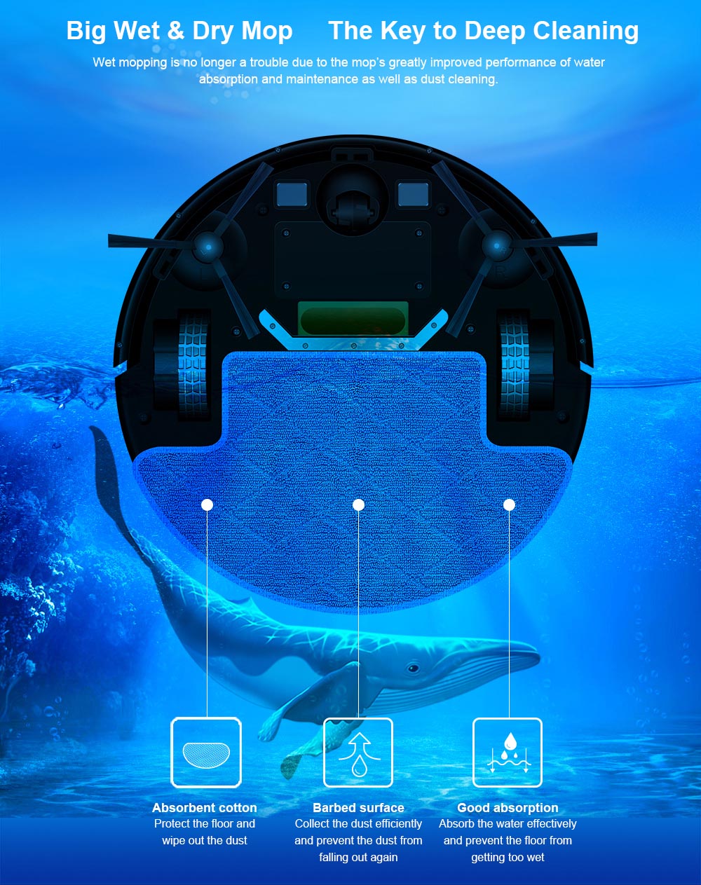 LIECTROUX M7S Pro Robot Vacuum Cleaner, 2D Map Navigation, 4400mAh Battery, Run 110mins, Dry and Wet Mopping - Black