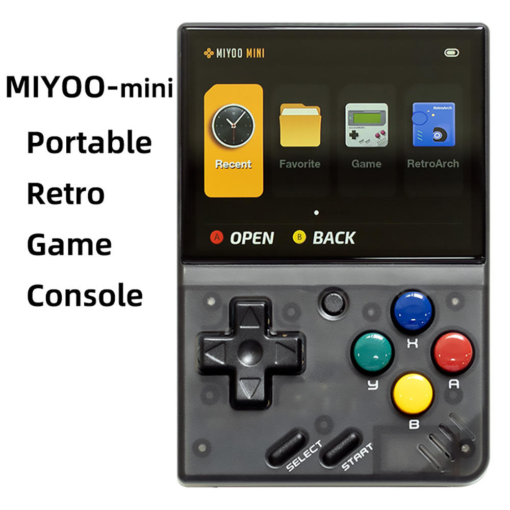 MIYOO Mini 128GB 3000 Games Retro Handheld Game Console DC PS MD SFC MAME WSC Portable Retro Arch Linux System - Black