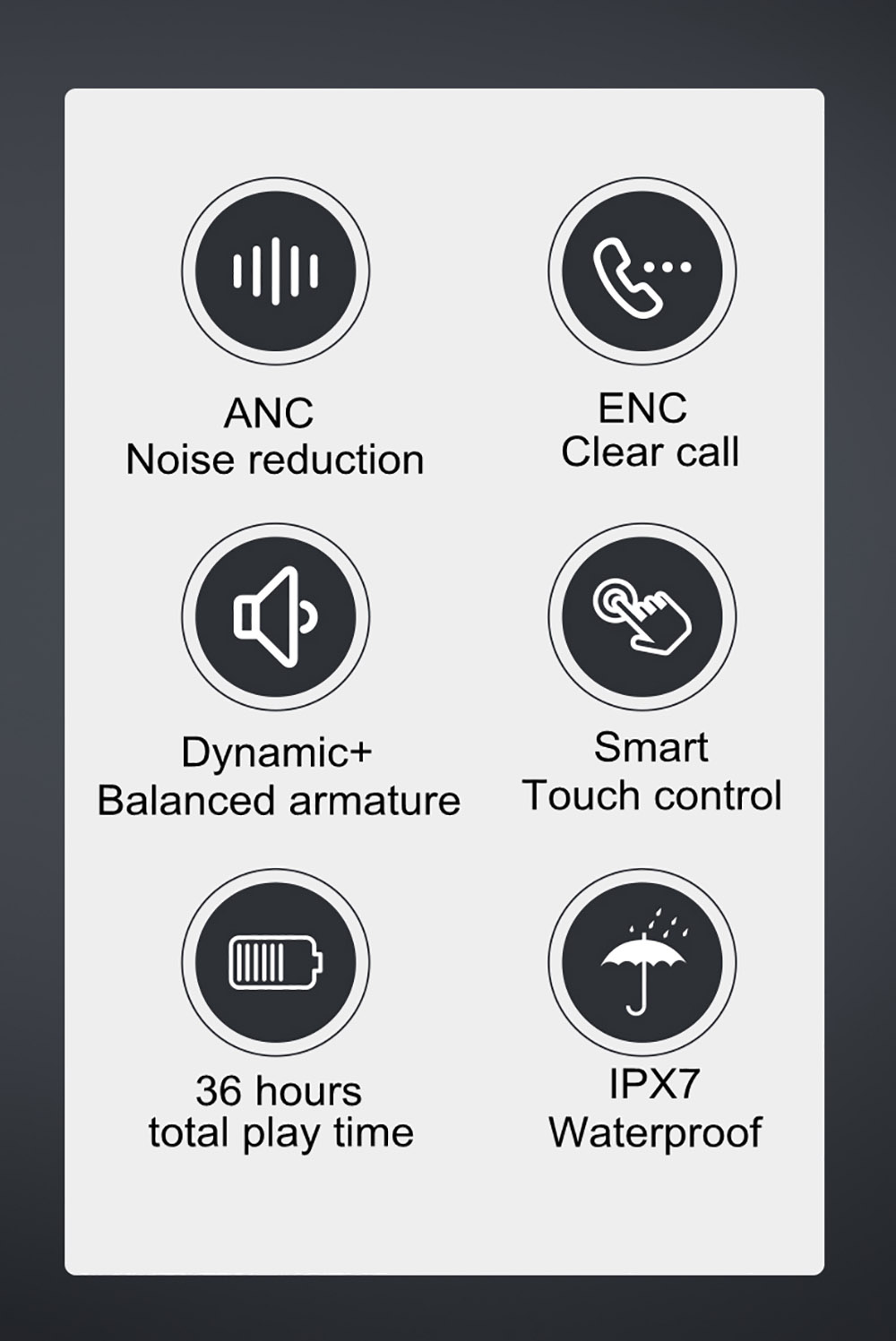 Mifo HiFi Air Wireless Earbuds Hybrid ANC Bluetooth 5.2 Earphone 4-mic Gaming Headphone Dual Driver - Armature + Dynamic