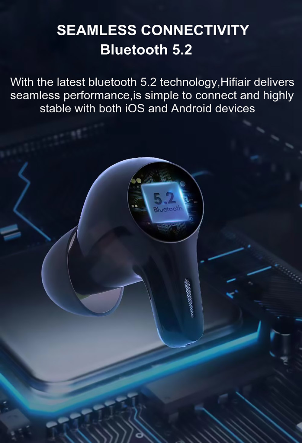 Mifo HiFi Air Wireless Earbuds Hybrid ANC Bluetooth 5.2 Earphone 4-mic Gaming Headphone Dual Driver - Armature + Dynamic