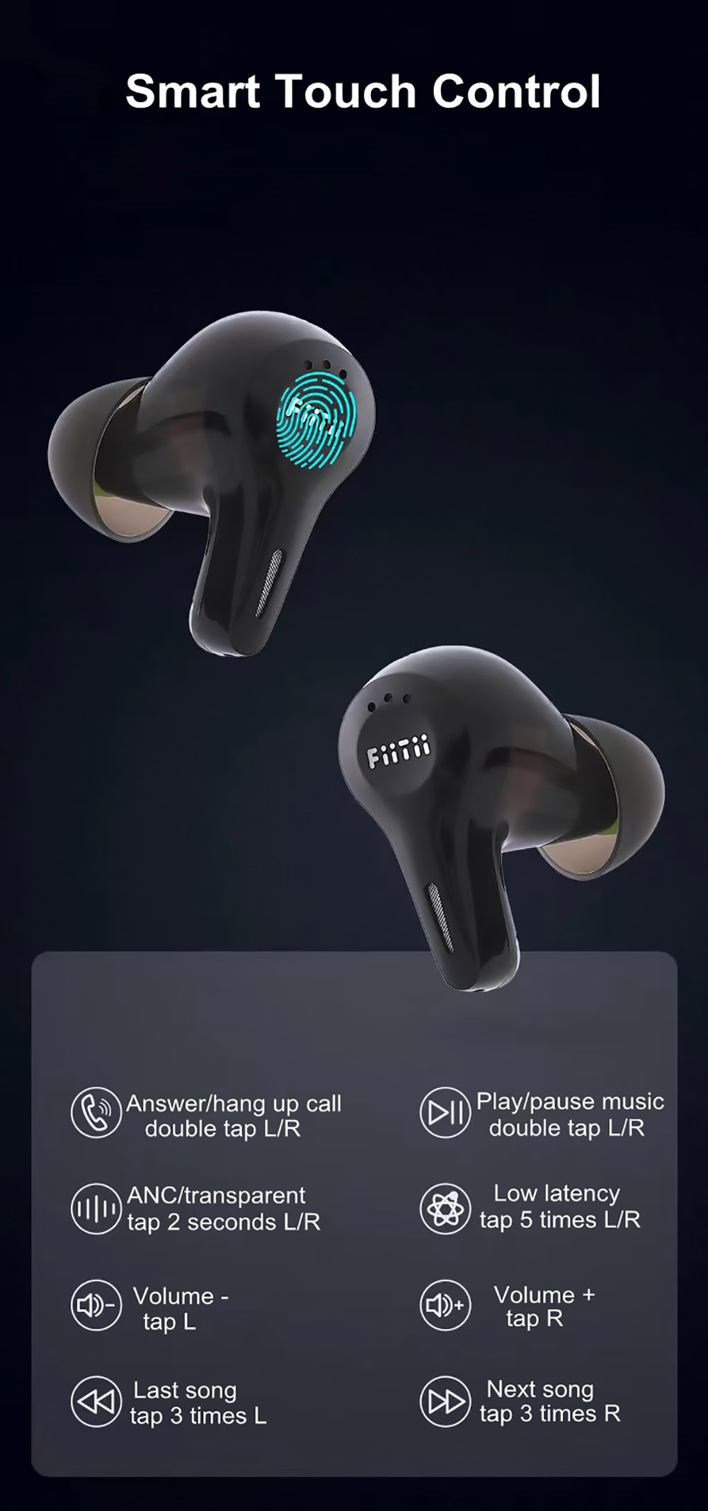 Mifo HiFi Air Wireless Earbuds Hybrid ANC Bluetooth 5.2 Earphone 4-mic Gaming Headphone Dual Driver - Armature + Dynamic