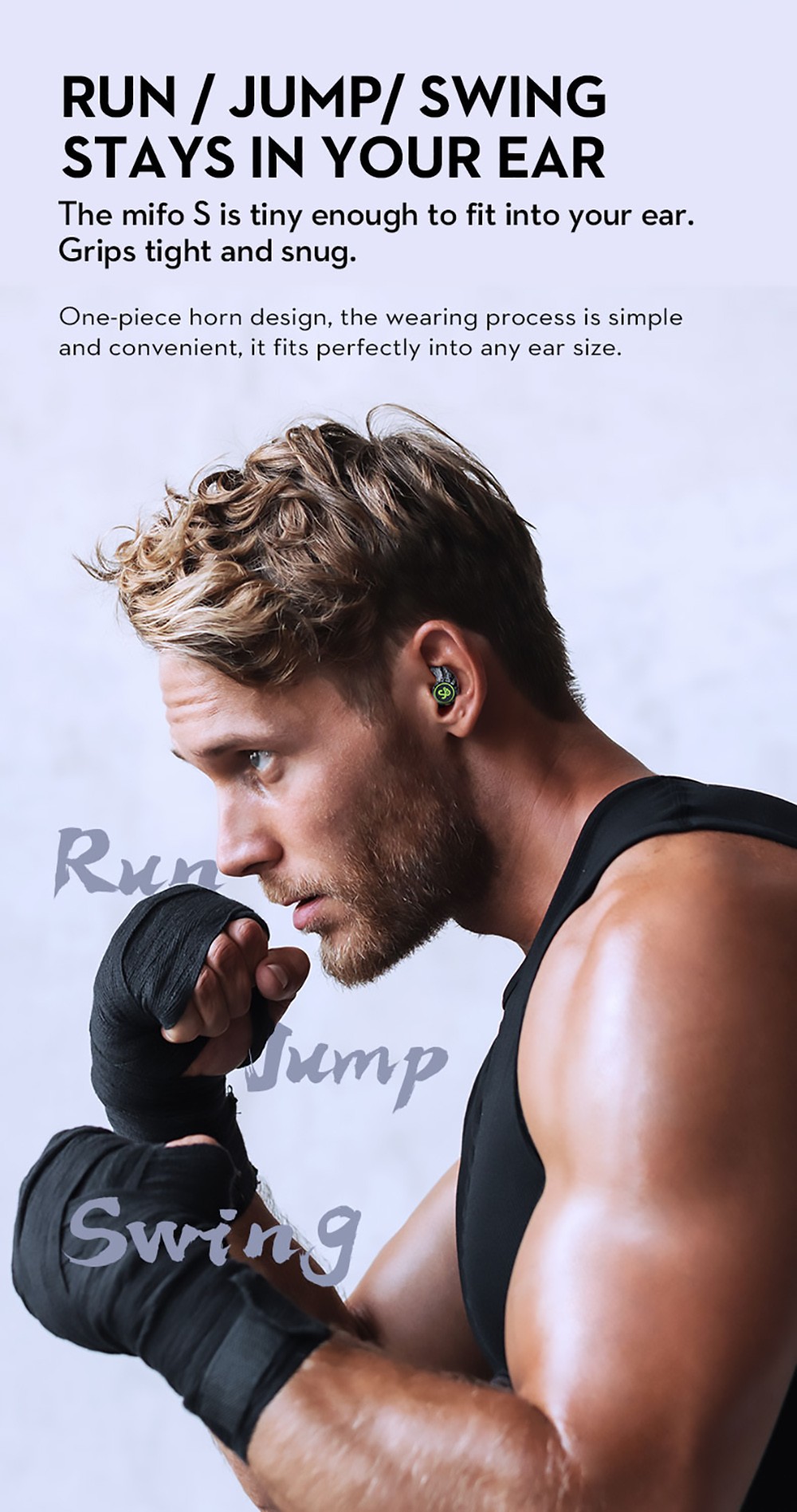 Mifo S Earbuds Active Noise Cancelling True Wireless Bluetooth 5.2 Earphone - Sports Style