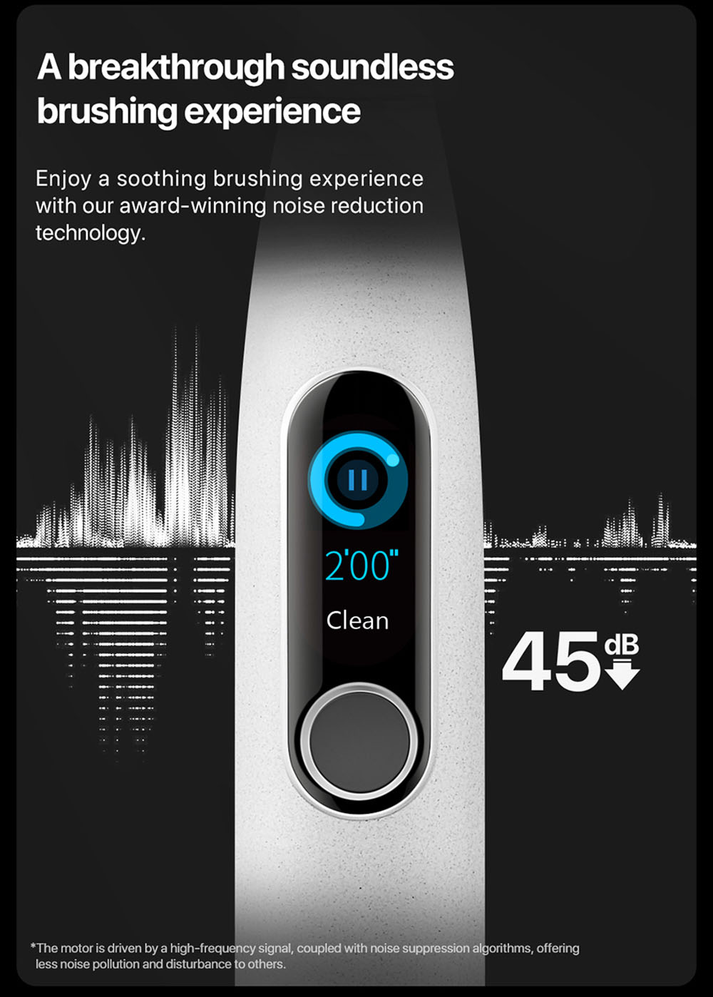 Oclean X Pro Elite Sonic Electric Toothbrush Smart Electric Toothbrush IPX7 Quiet Mark Fast Charging - Grey