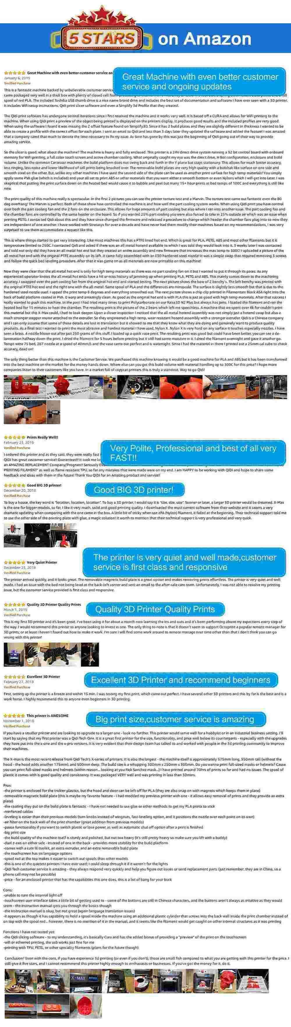 QIDI TECH X-MAX 3D Printer with 240 Degree Celsius High-Temp Extruder, 5 Inch Touchscreen, WiFi Function, 300x250x300