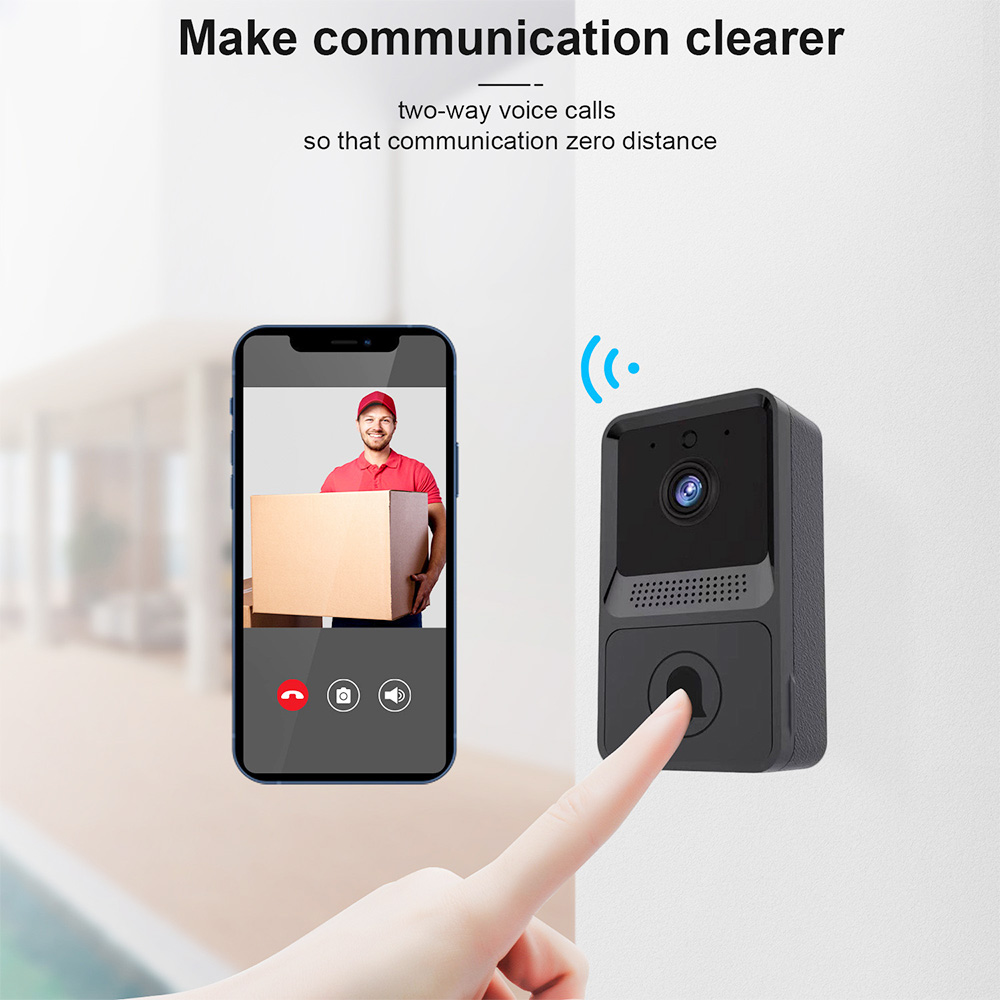 S1 Smart Wireless Door Camera with Chime, Night Vision, 2.4GHz WiFi, 2-Way Audio, Call Receivers for iOS & Android