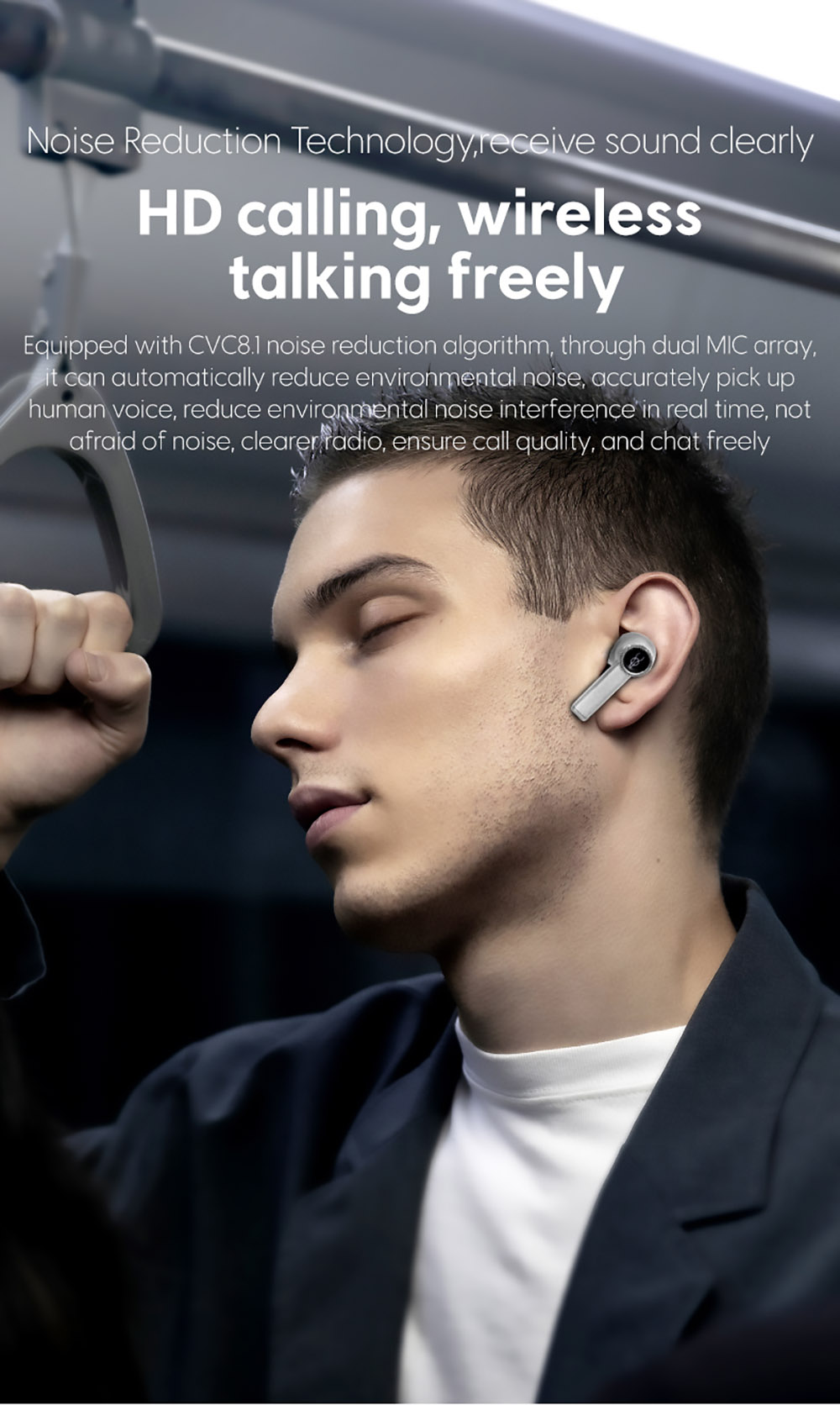 Sabbat E18 TWS Earbuds Wireless Bluetooth 5.2 Music and Gaming Earphone - Dark Black
