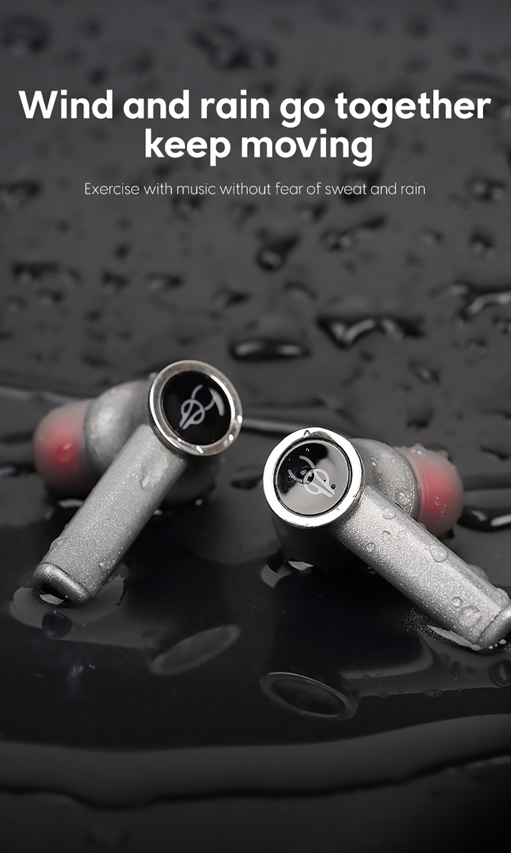 Sabbat E18 TWS Earbuds Wireless Bluetooth 5.2 Music and Gaming Earphone - Moonlight Silver