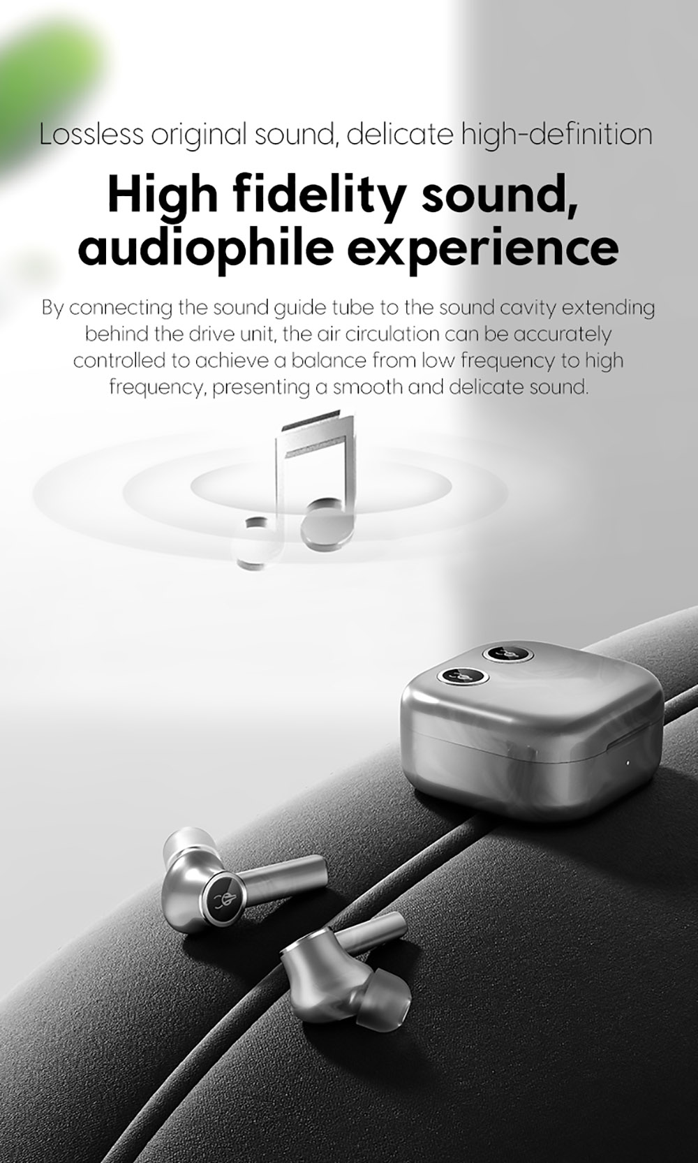 Sabbat E18 TWS Earbuds Wireless Bluetooth 5.2 Music and Gaming Earphone - Moonlight Silver