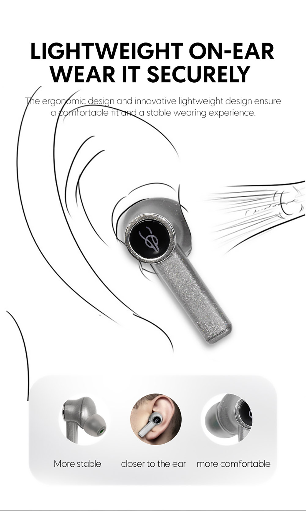 Sabbat E18 TWS Earbuds Wireless Bluetooth 5.2 Music and Gaming Earphone - Spirit Blue