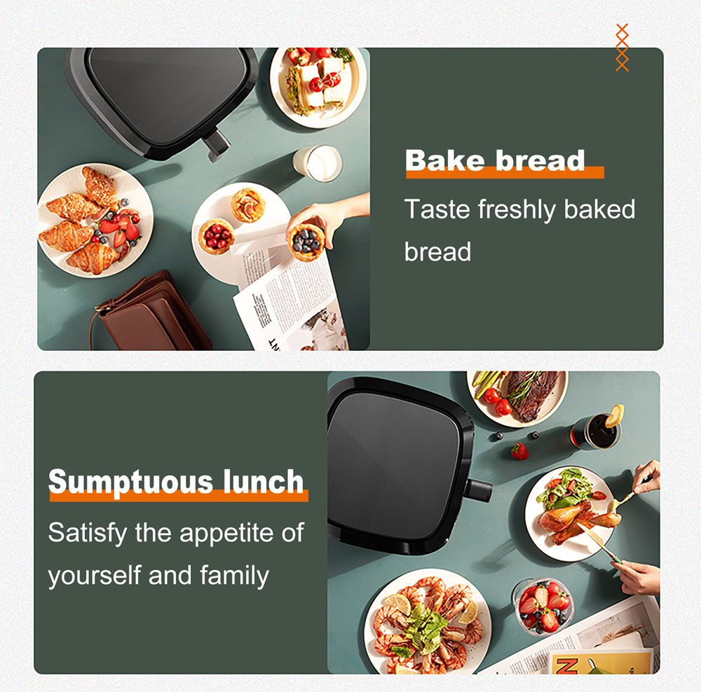 Sonifer SF1014 1450W 5L Air Fryer without Oil, LED Touchscreen, 360 Degree Baking, Electric Deep Fryer Nonstick Basket