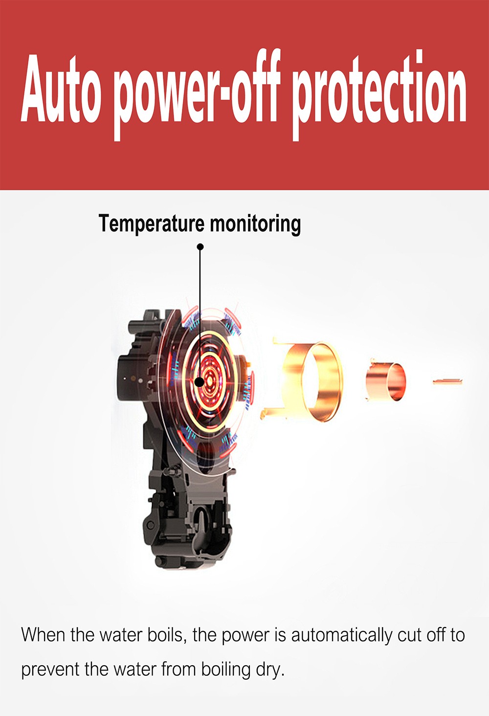 Sonifer SF2058 0.6L 800W Cordless Electric Kettle, Mini Stainless Steel Portable Tea Coffee Kettle Pot for Home Trip - Black