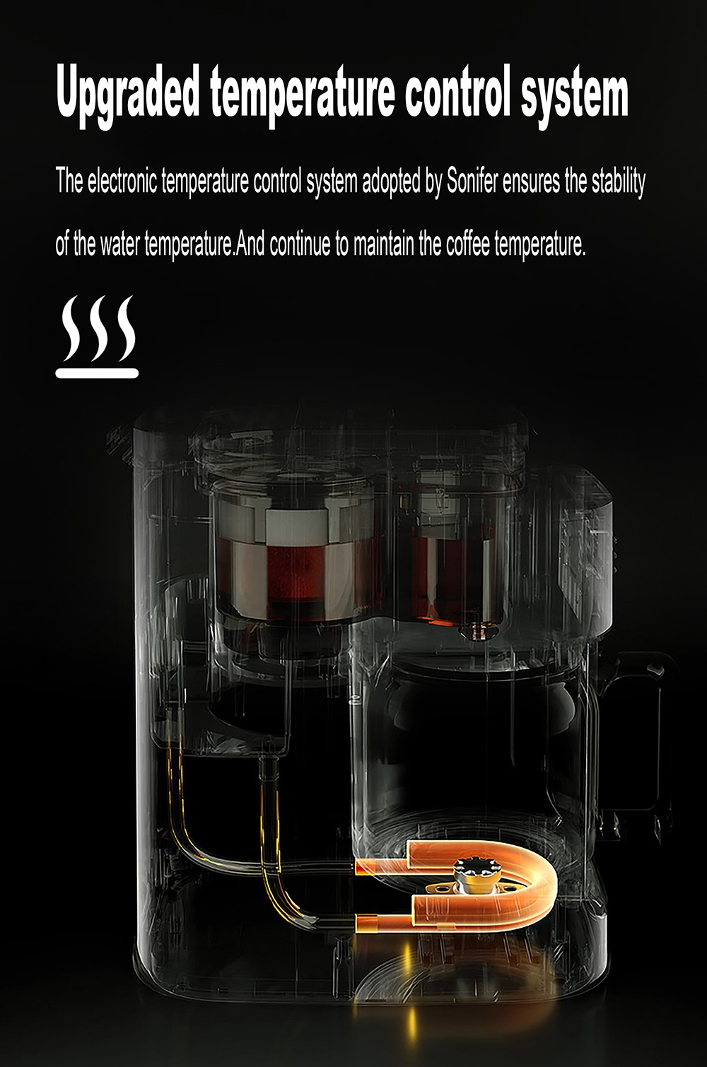 Sonifer SF3541 1050W 2-in-1 Drip Coffee Machine, 1200mL/10 Cups, Ground/Beans Coffee Maker, Digital Display, Keep Warm