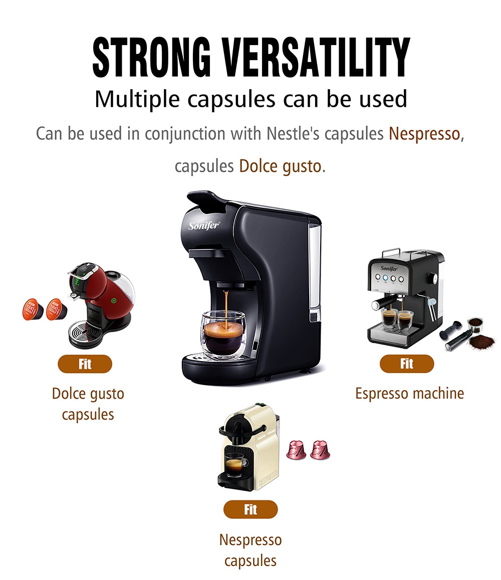 Sonifer SF3551 1450W Espresso Coffee Machine Capsule Coffee Maker