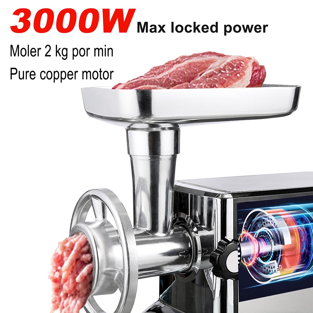 Sonifer SF5001 3000W Electric Meat Grinder, Stainless Steel Heavy Duty Mincer, ​Sausage Stuffer Food Processor Chopper