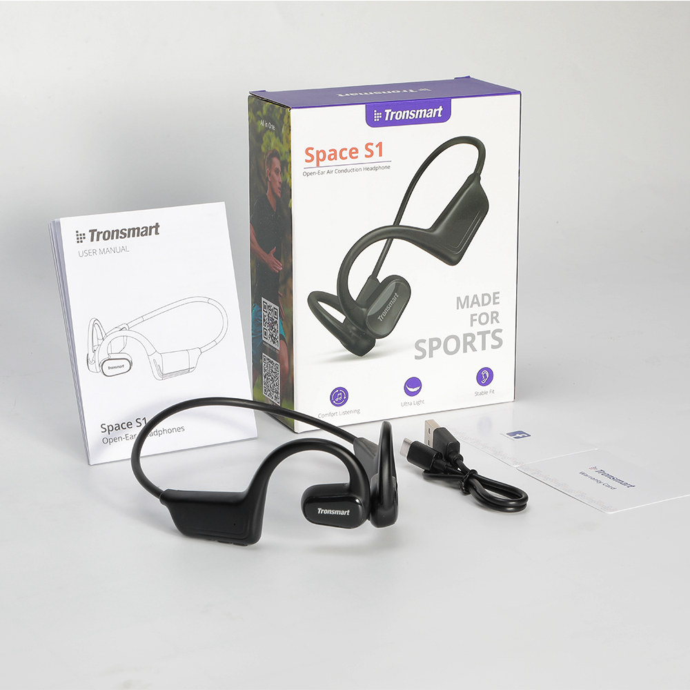 Tronsmart  Space S1 Open Ear Headset, Bluetooth 5.3, Dual EQ Modes, 16H Playtime, IPX5 Water Resistant,