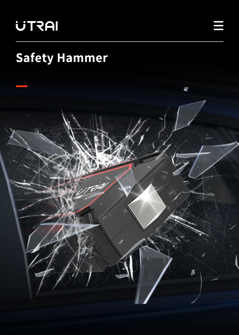 UTRAI Jstar 4 24000mAh 2500A Car Jump Starter with 10W Wireless Charger, Dual USB Outputs Power Bank, 3 Modes LED Flashlight