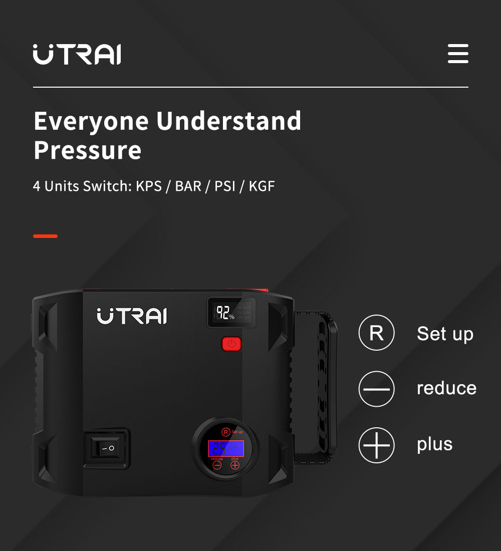 UTRAI Jstar 5 24000mAh 2000A Jump Starter with Air Compressor
