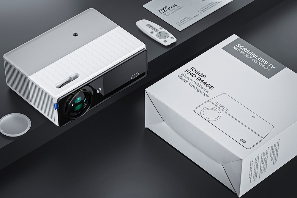 VIVIBRIGHT D5000 LCD+LED Projector, 420ANSI, 1920x1080 Pixels, 6000 Led Lumens, EU Adapter -  Android 9.0