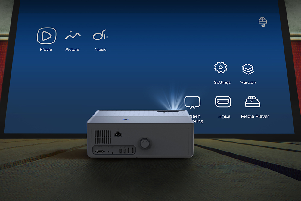 VIVIBRIGHT D5000 LCD+LED Projector, 420ANSI, 1920x1080 Pixels, 6000 Led Lumens, EU Adapter -  Android 9.0