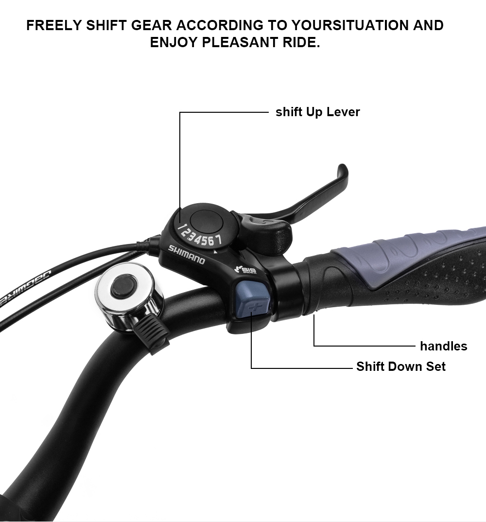 WELKIN WKEM002 Electric Bicycle 350W Brushless Motor 36V 10.4Ah Battery 27.5*1.95'' Tires City Bike - Silver