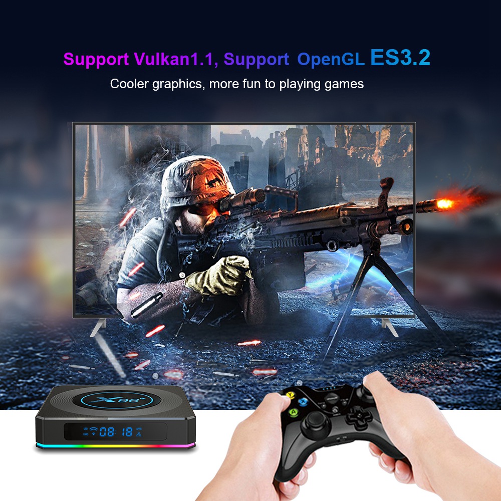 X96 X4 Android 11 Amlogic S905X4 8K HDR 4GB/32GB TV BOX 2.5G+5G WiFi Bluetooth 4.1 1000M LAN with EU Adapter