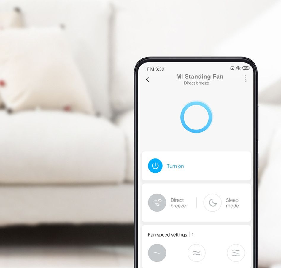 Xiaomi Mi Smart Standing Fan 2 Lite, 38W Air Cooling Pedestal Fan, Height Adjustable Summer Cooling Machine APP Control
