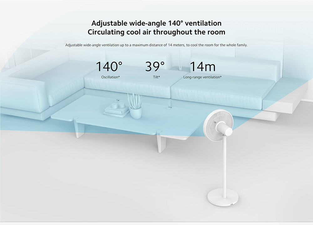 Xiaomi Mi Smart Standing Fan Pro, 24W Wireless Cooling Pedestal Fan, 7 Blades Floor Fan, DC Motor, AI Voice Control