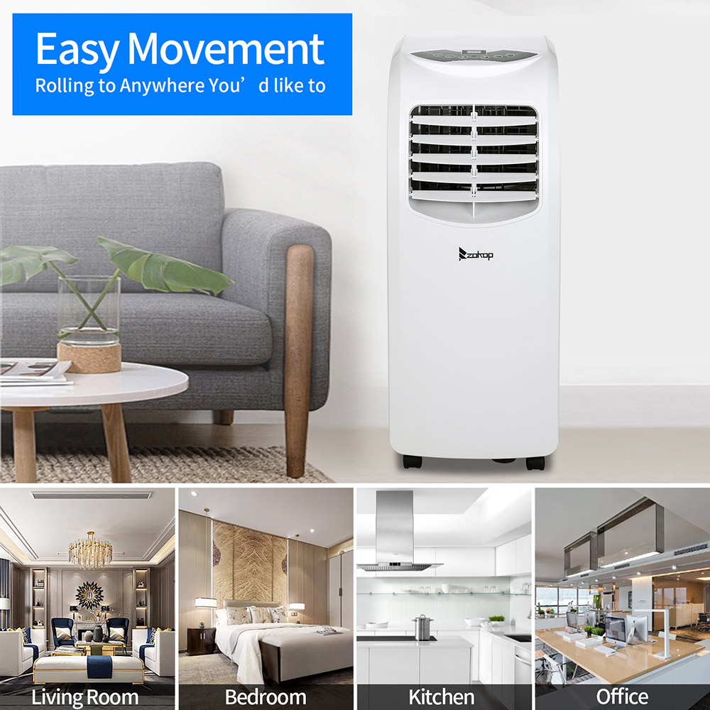 ZOKOP 8000BTU 115V/60Hz Air Conditioner with Four Casters