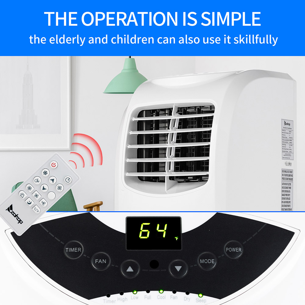 ZOKOP 8000BTU 115V/60Hz Air Conditioner with Four Casters