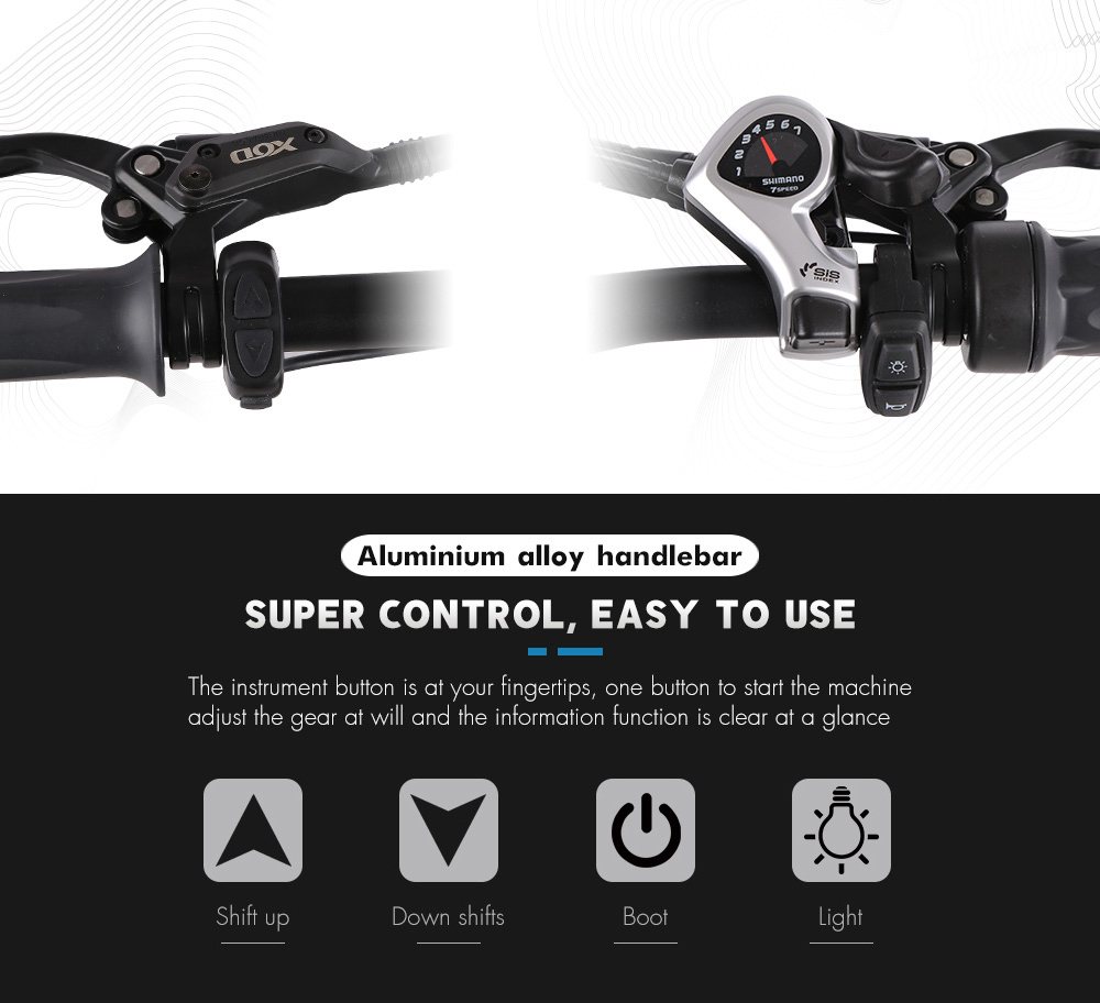 Shengmilo MX03 1000W 48V 17Ah 26 Inch E-bike 40km/h Max Speed 40-50km Mileage Range 180kg Max Load Electric Bike - Black