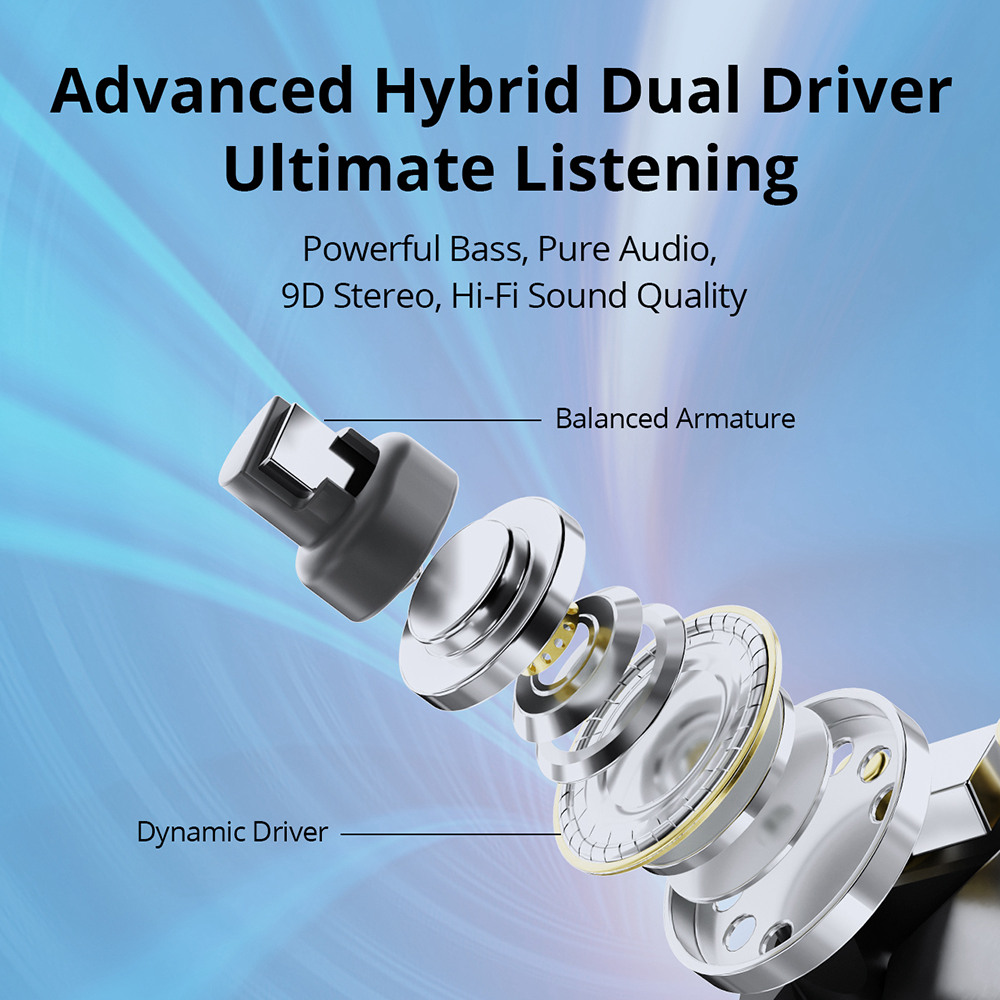 Tronsmart Onyx Pure True Wireless Earbuds, Dynamic Driver Balanced Armature, HiFi Audio, 3EQ Modes, 7H Battery Life