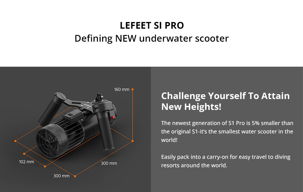 LEFEET S1 PRO Ultimate Modular Water Scooter, bezdrôtové ovládanie, hĺbka 40 metrov, 6 režimov