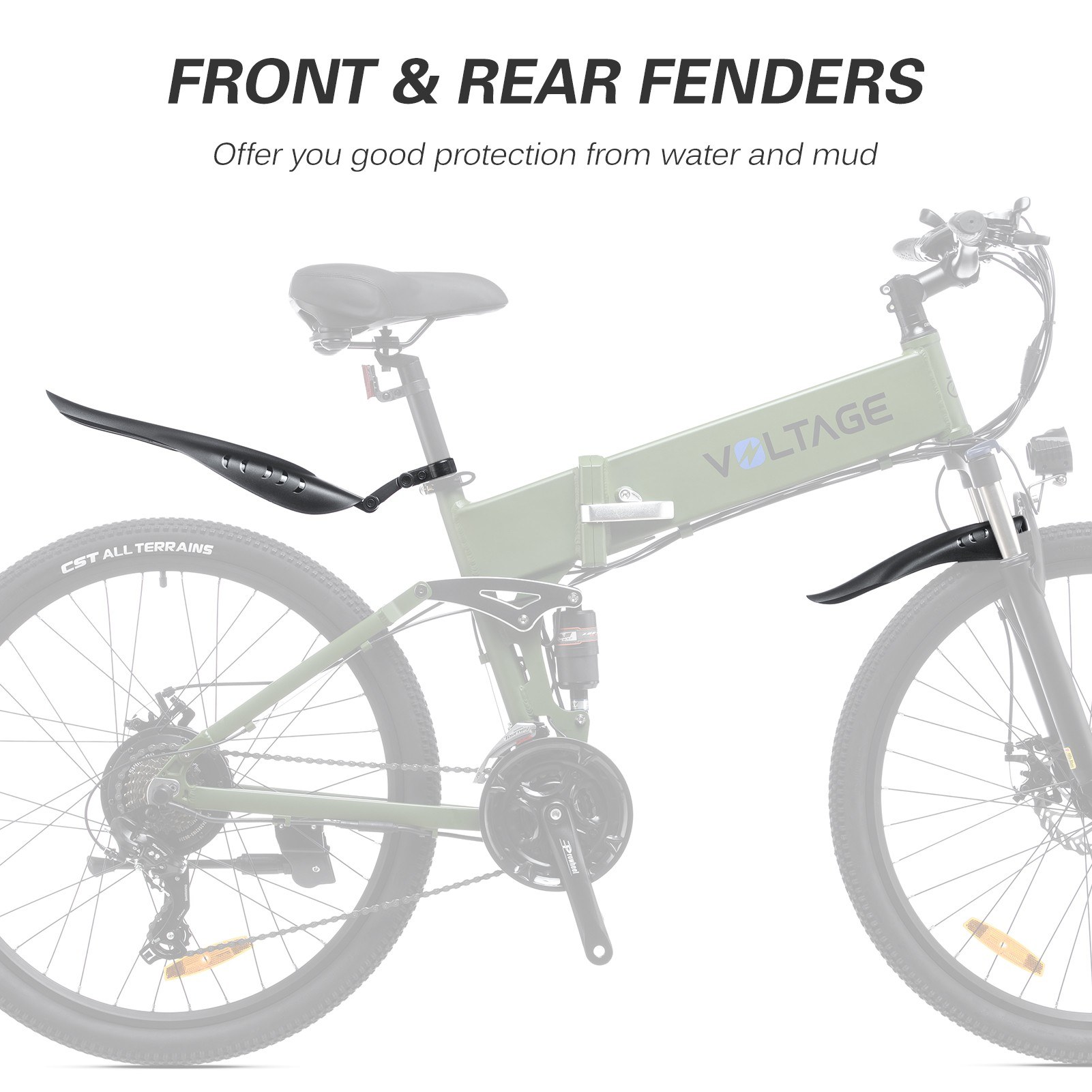 KAISDA K1-V Electric Bike 26 Inch Foldable Mountain Bike 250W Motor 25Km/h Max Speed 36V 10.4Ah Battery 70KM Max Range 120KG Max Load - White