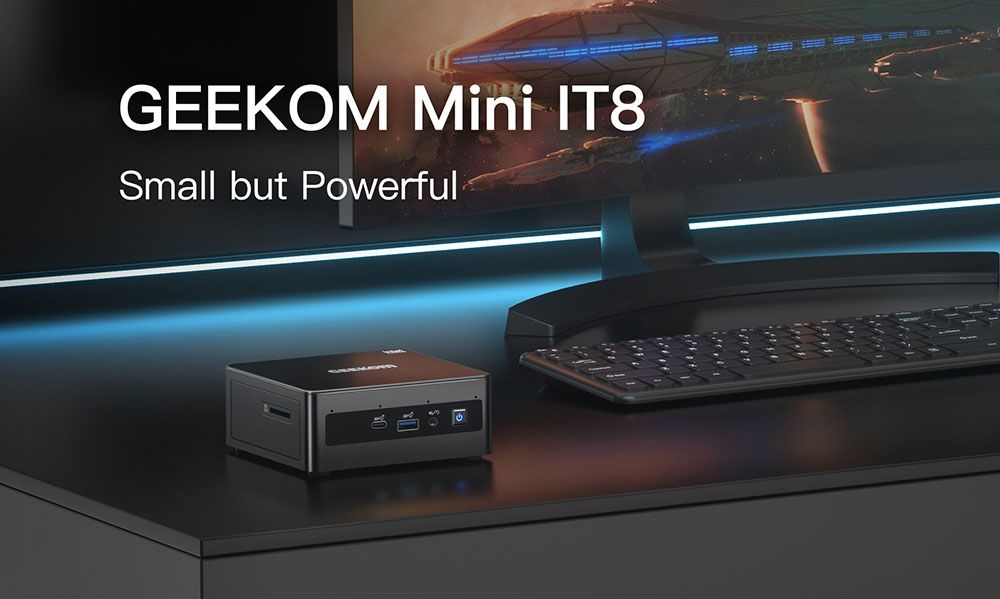 GEEKOM Mini IT8 MiNi PC intel 8th Gen Core i5-8259U 8GB RAM 512GB SSD WIFI 5 Gigabit LAN HDMI DP