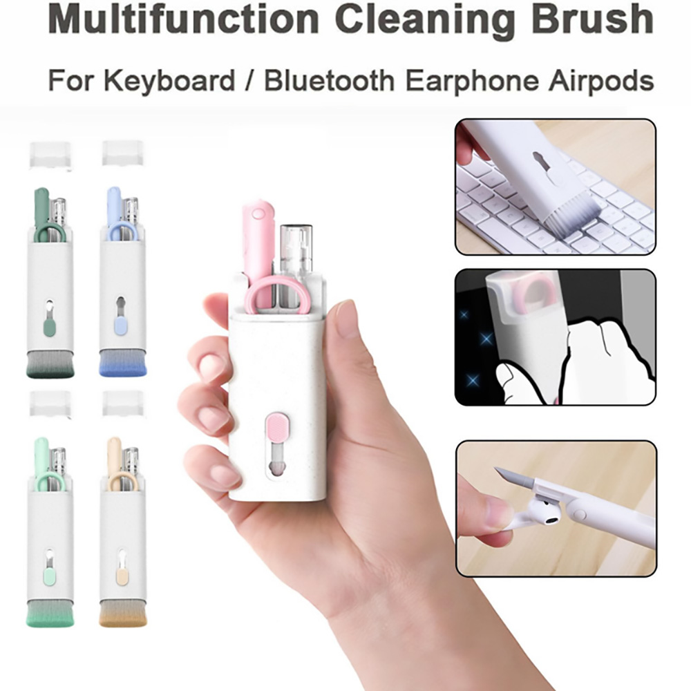 7 In 1 Computer Keyboard Cleaner Brush Kit Earphone Cleaning Pen Compatible  Headset Phone Keycap Cleaning