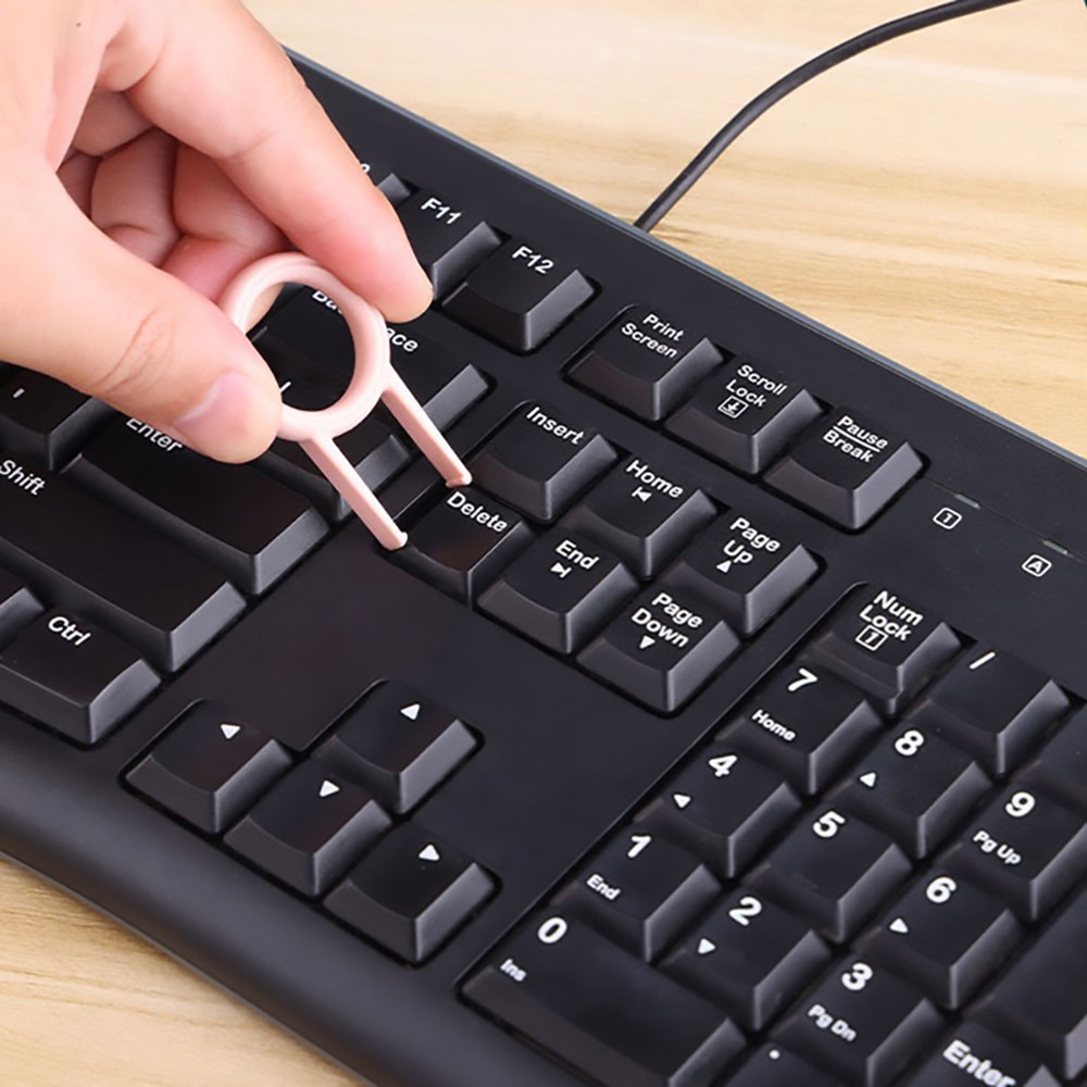 7 in 1 Computer Keyboard Cleaner Brush Kit, Earphone Cleaning Pen Keycap Puller Dust Remover Tool Kit - Pink